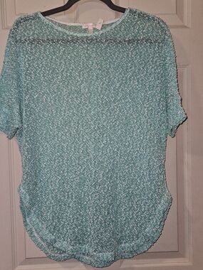 Light Mint Short-Sleeve Textured Women’s Top